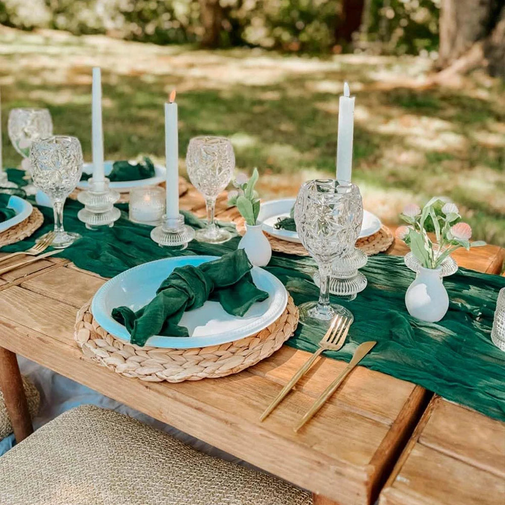 Soft Gauze Rustic Setting Table Runner and Napkin Set