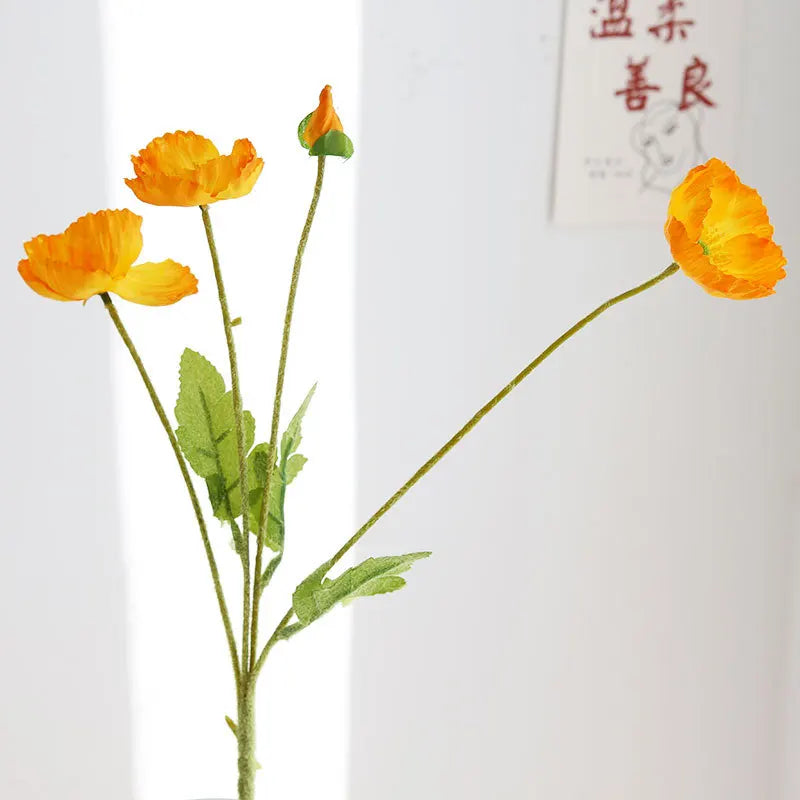 4 Head Artificial Poppy Flowers