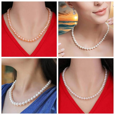 Natural Freshwater Pearls Beaded Non nuclear Round Shaped Beads For Je