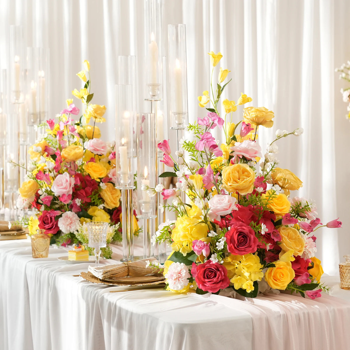 Lush Silk Floral Centerpiece Arrangement