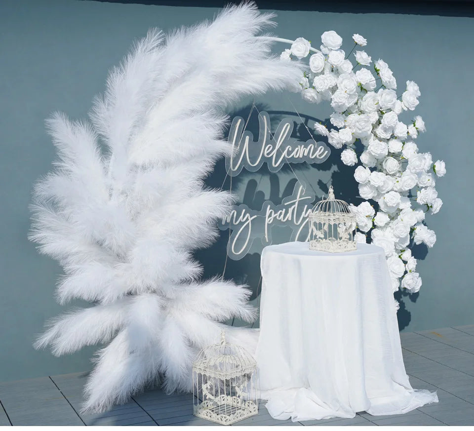 Elegant Pampas Rose Wedding Arch Decoration Piece