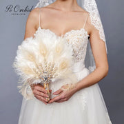 Gold Crystal Feather Bridal Fan