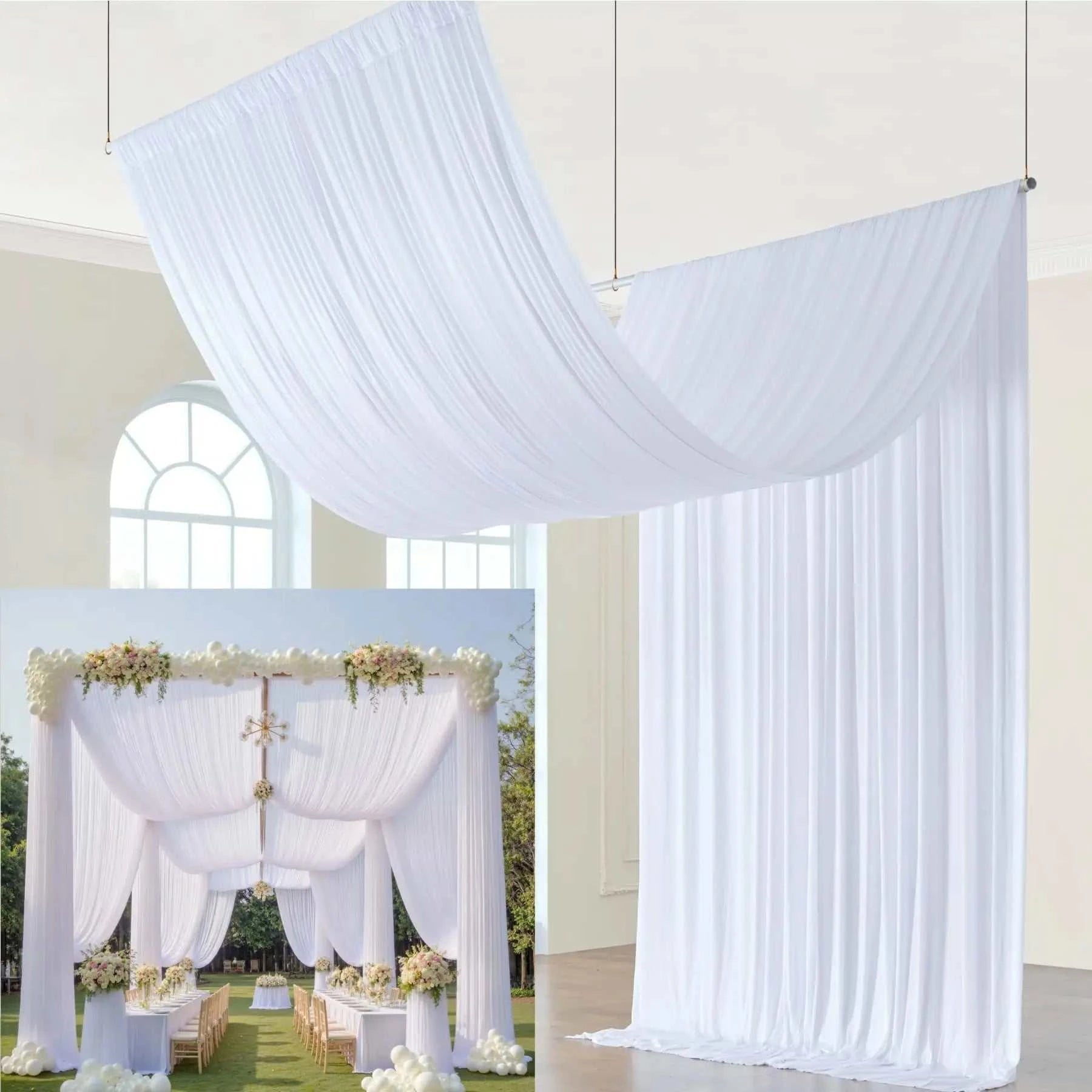 5FTx20FT Backdrop Ceiling Drapes Wrinkle Free Tent Draping Curtains fo