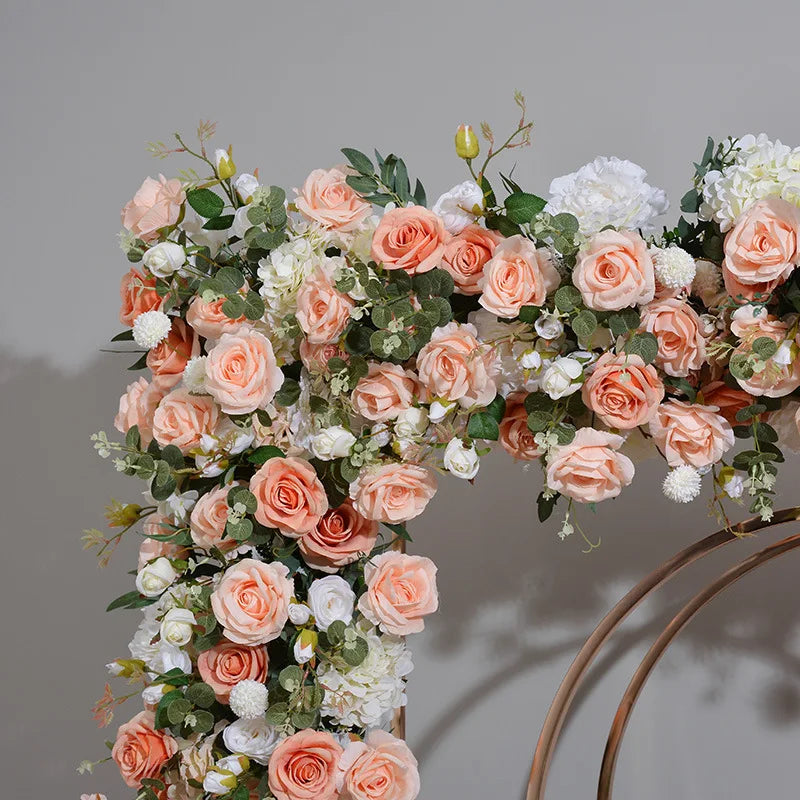 Peach and White Floral Wedding Arch Set
