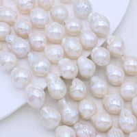 Natural Baroque Pearls Big Bead White Freshwater Pearls Loose Beaded f
