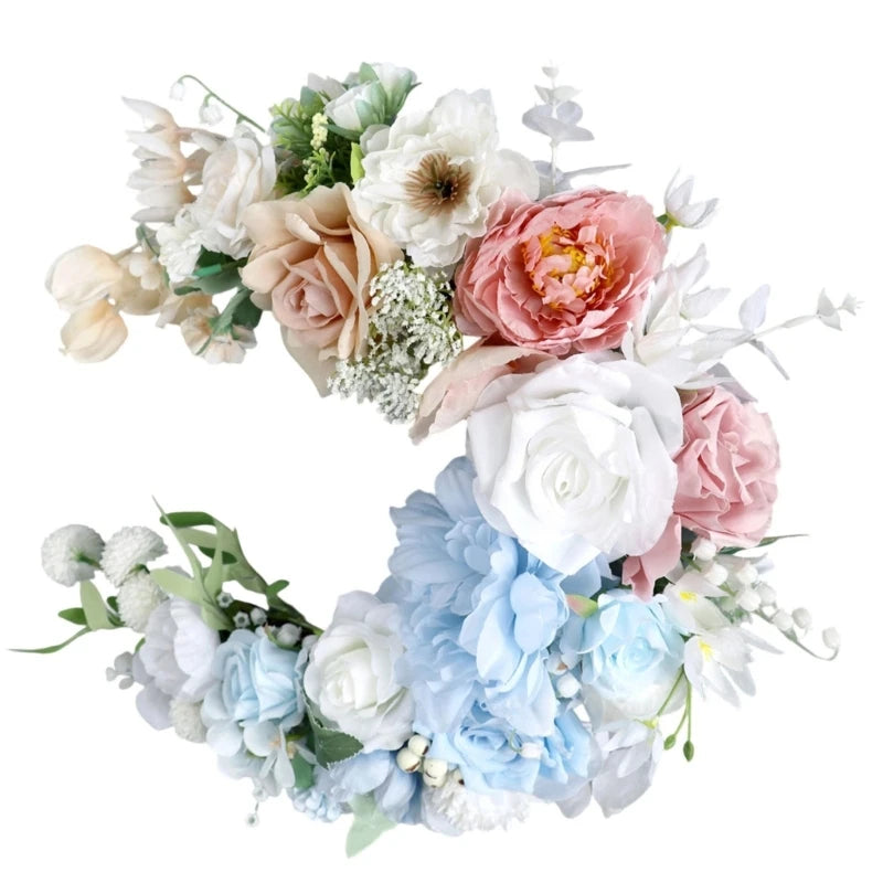 Moon Floral Wall Hanging Wreath