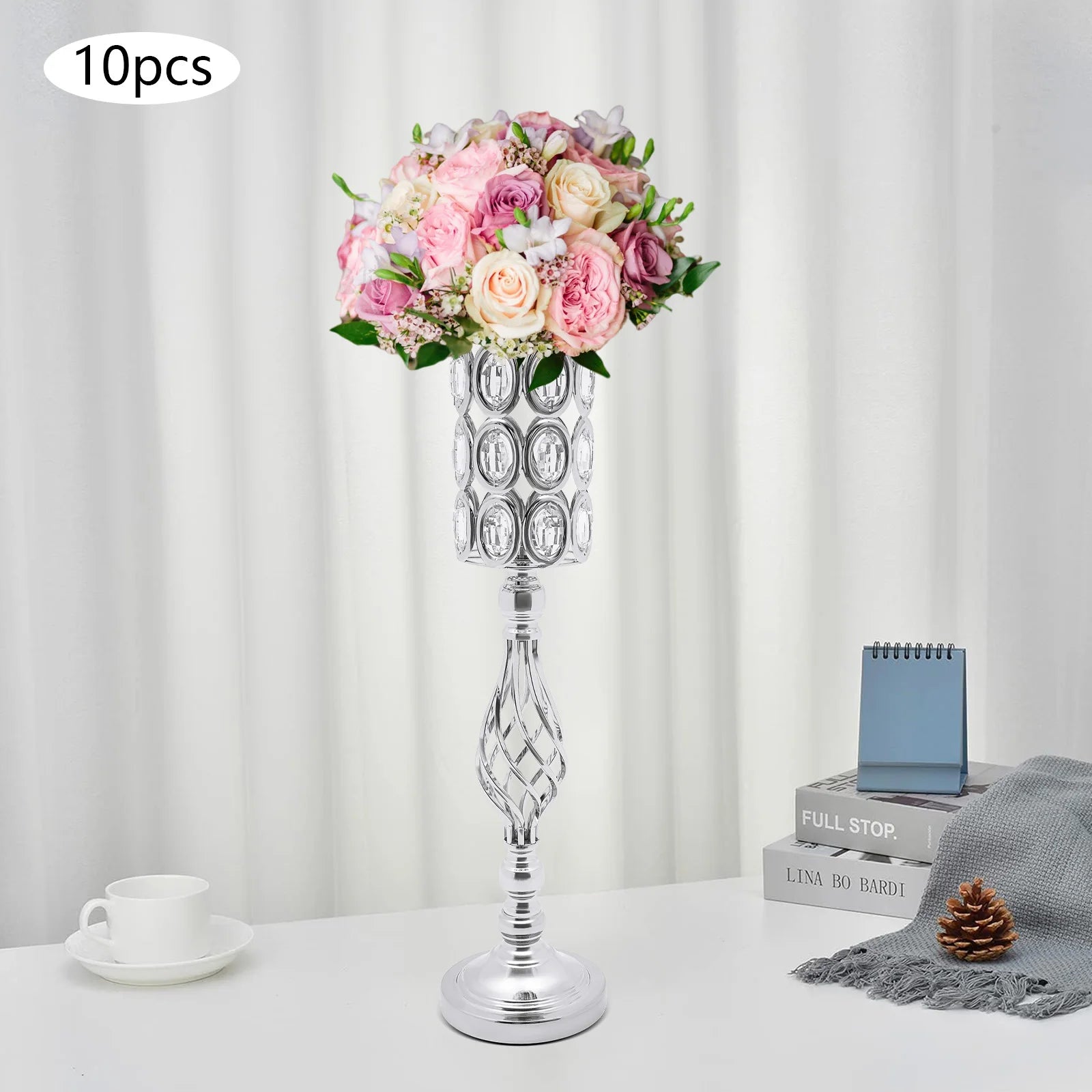 Elegant Wedding Flower Vases, 10-Piece Set