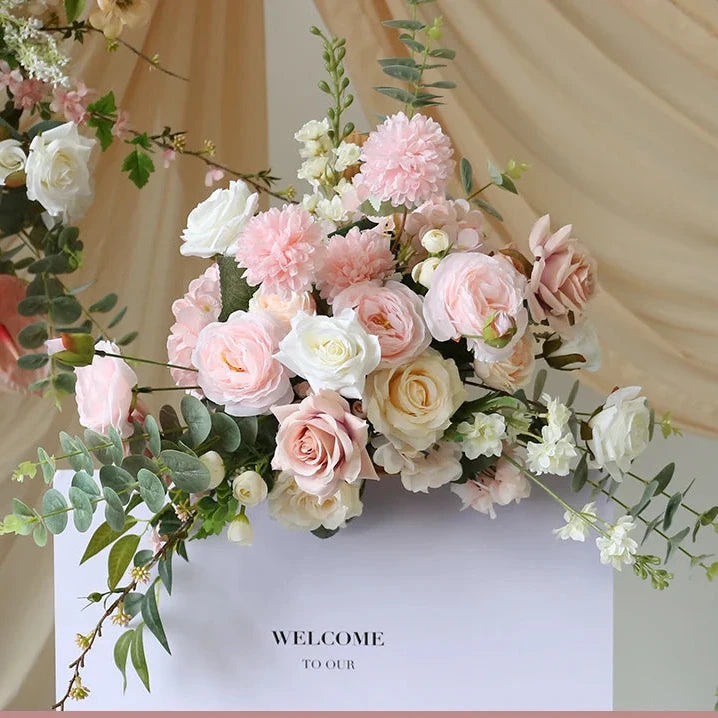 Vintage Pink Floral Arrangement for Wedding and Home Décor