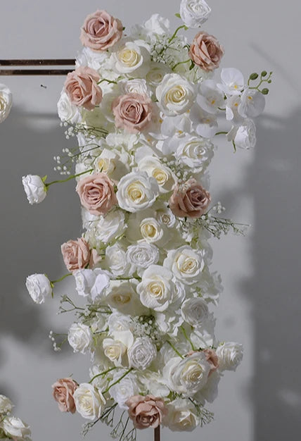 White and Blush Pink Floral Wedding Arch Set