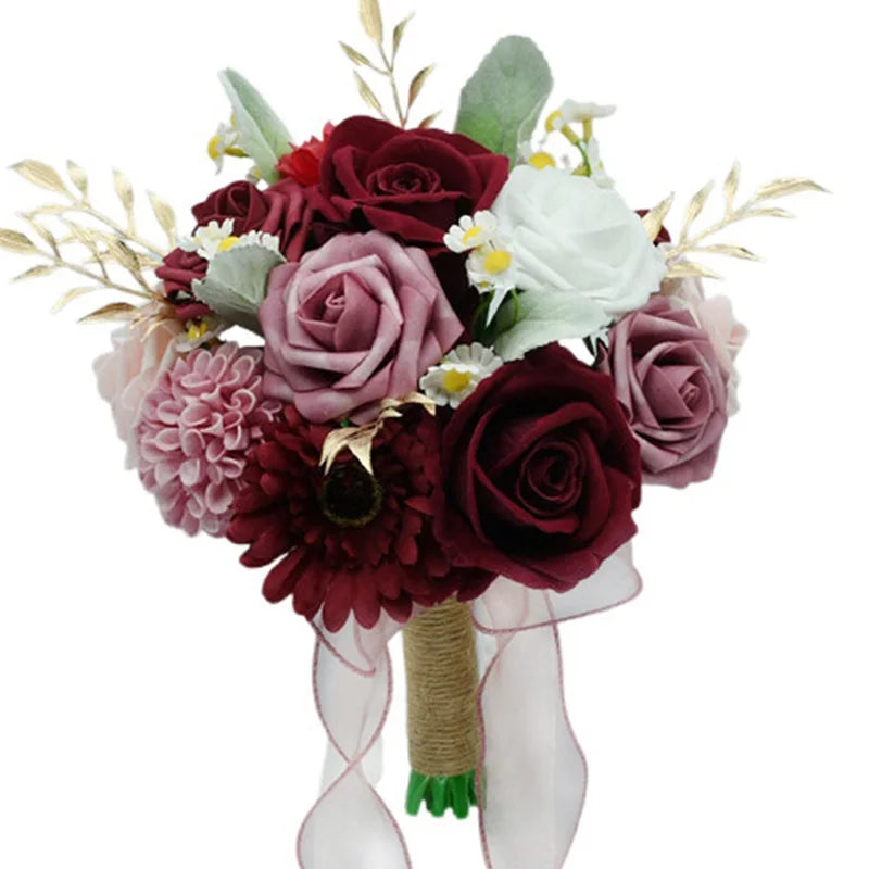 Bridal Throw Bouquet/Flower Girl Bouquet/Bridesmaid Bouquet Set