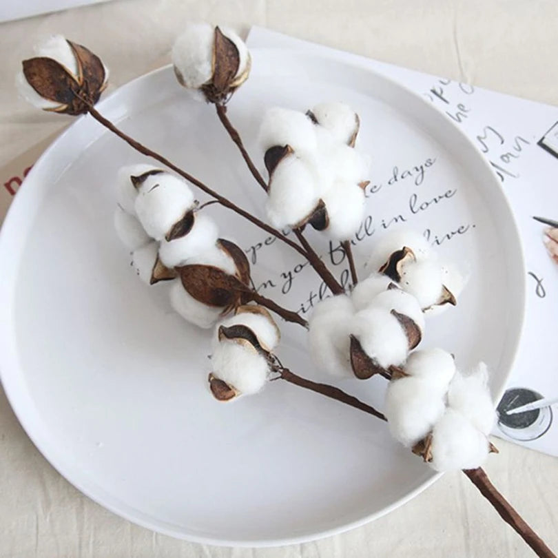 Cotton Flower Decorative Branch