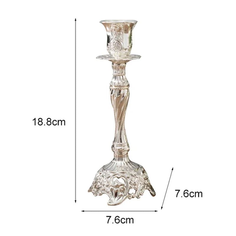 Vintage Candle Holder Set in Gold and Silver