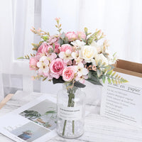 Beautiful Roses Autumn Artificial Flowers Silk Peony Hydrangea Big Bri