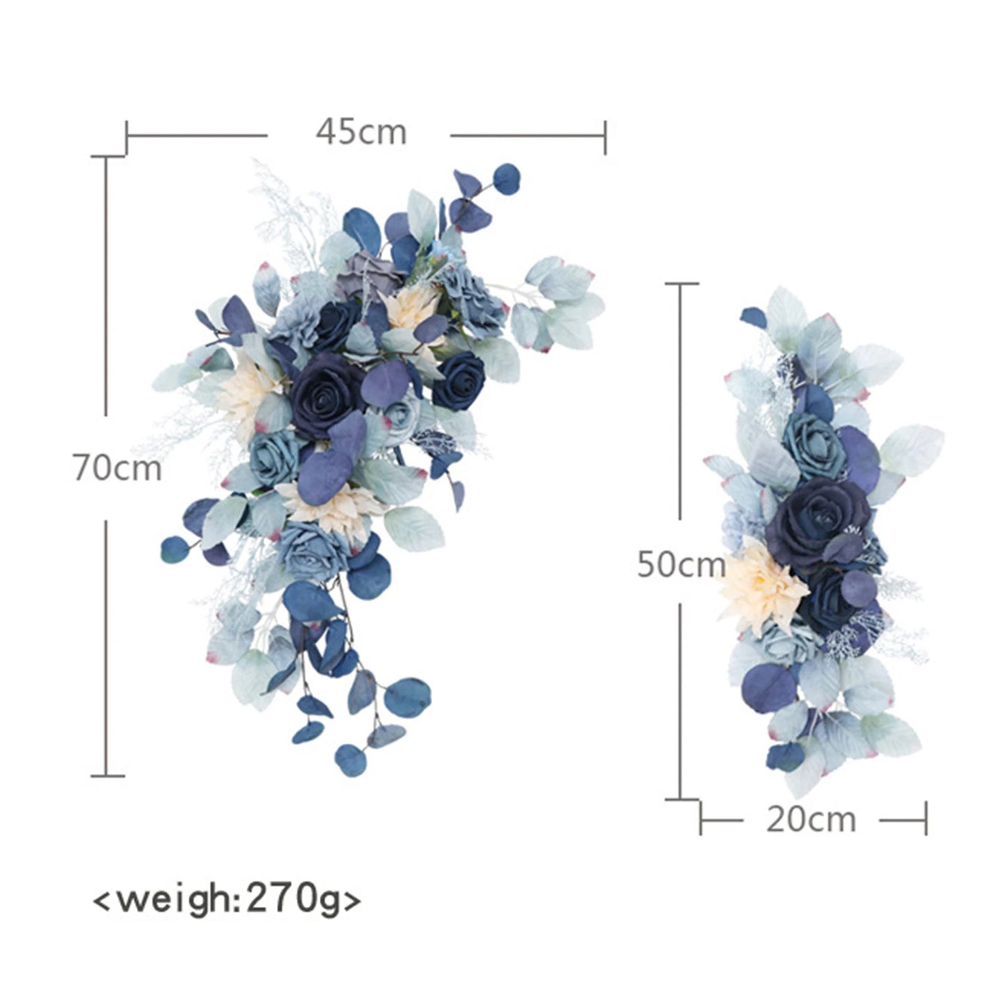 Large 2Pcs Artificial Flower Swag Floral Swag Garland Wedding Arch Flowers Kit for Sign Rustic Artificial Floral Swag Arch Decor