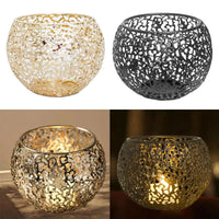 Tea Light Candle Holder Votive Romantic Geometric Iron Candelabra for Living Room Bedroom Bar Wedding Valentines Day Decor