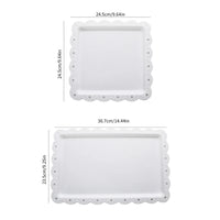 2 square/rectangular dessert plates PP material can be reused for hotel restaurant wedding birthday party