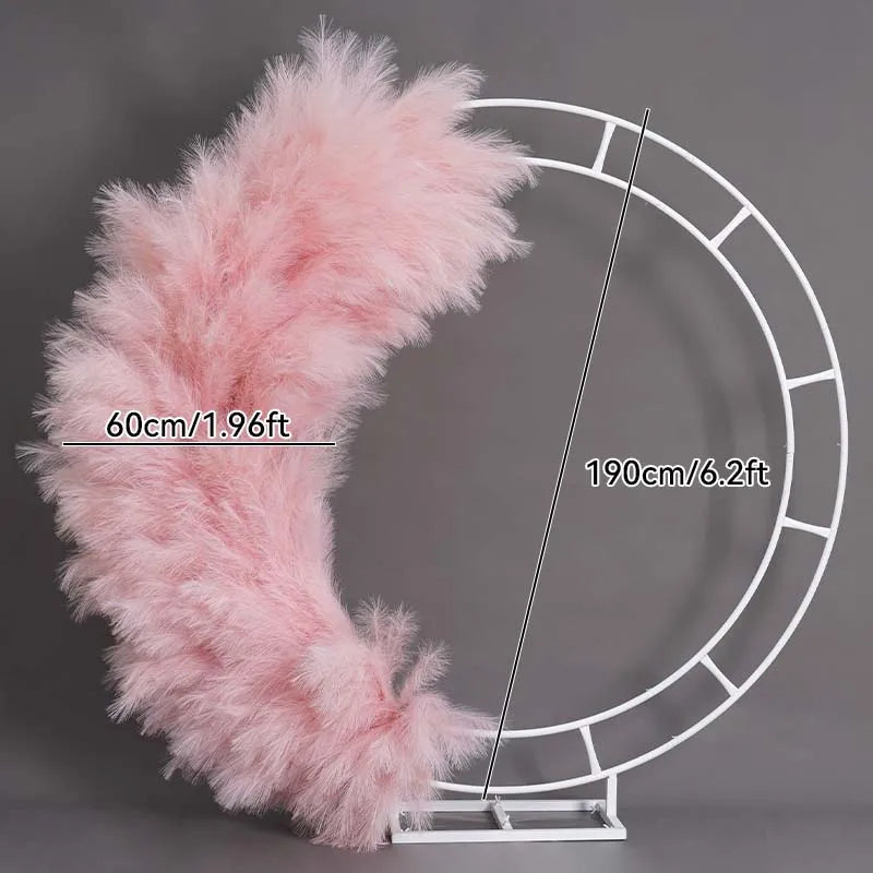 Elegant Pampas Rose Wedding Arch Decoration Piece