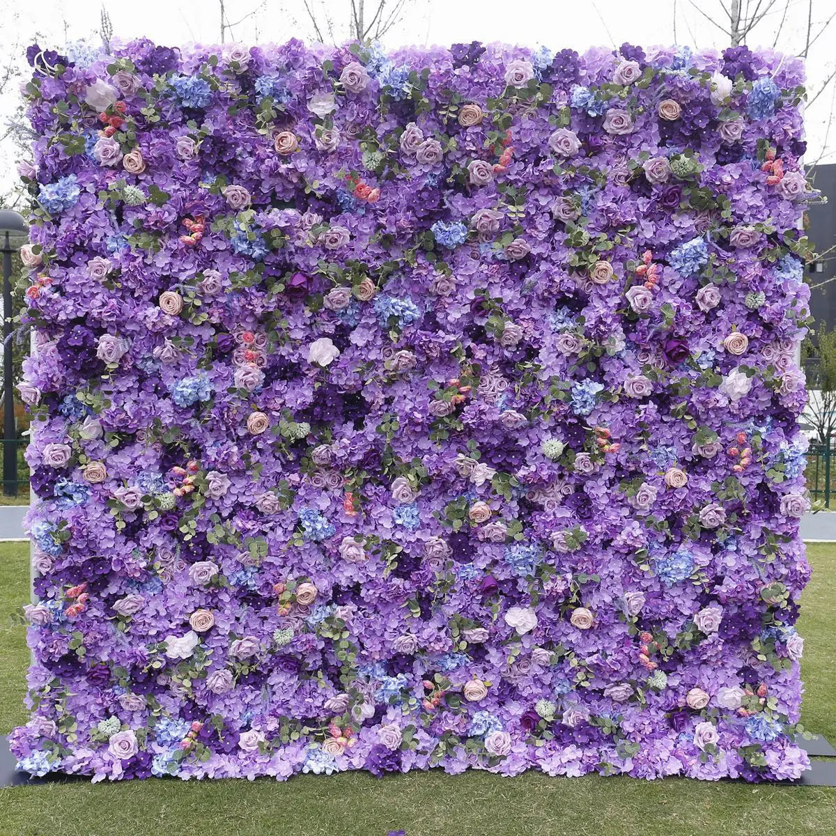 Pink Cloth Flower Wall Rose Hydrangea Backdrop