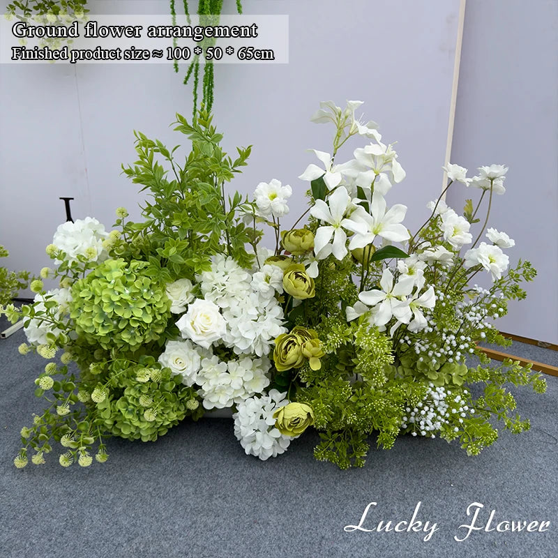 White Green Flowers Wedding Decoration Artificial Flowers Floral Backd