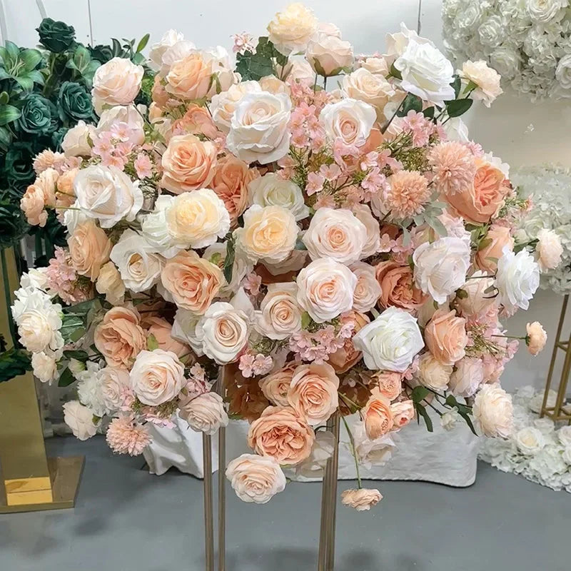 Champagne Floral Ball Wedding Centerpiece Decor