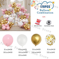 Wedding Decoration Balloons Garland Arch Maca Pink White Confetti Ballon Girl Birthday Party Baby Shower Decor Anniversary Globo