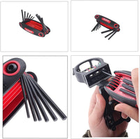 Archery Allen Wrench Tool 9 in 1 Universal Multi Wrench Foldable Inch Repairing Tool Multi Wrench Tool for Archery Adjustment Bo