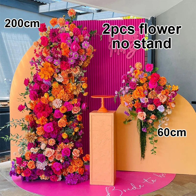 Rose Flower Row Wedding Table Runner Decoration