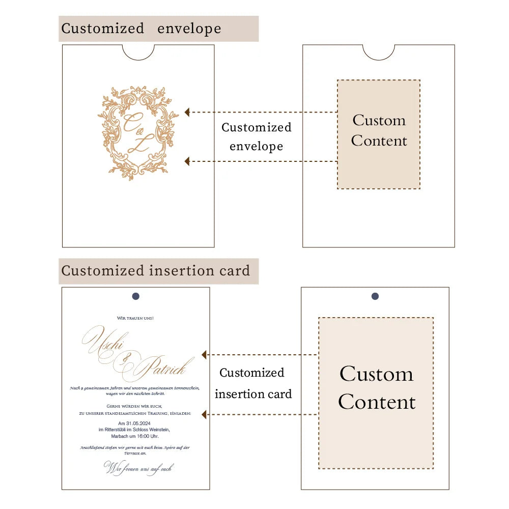 Personalized Invitation Letter Business wedding  Dark blue velvet deco