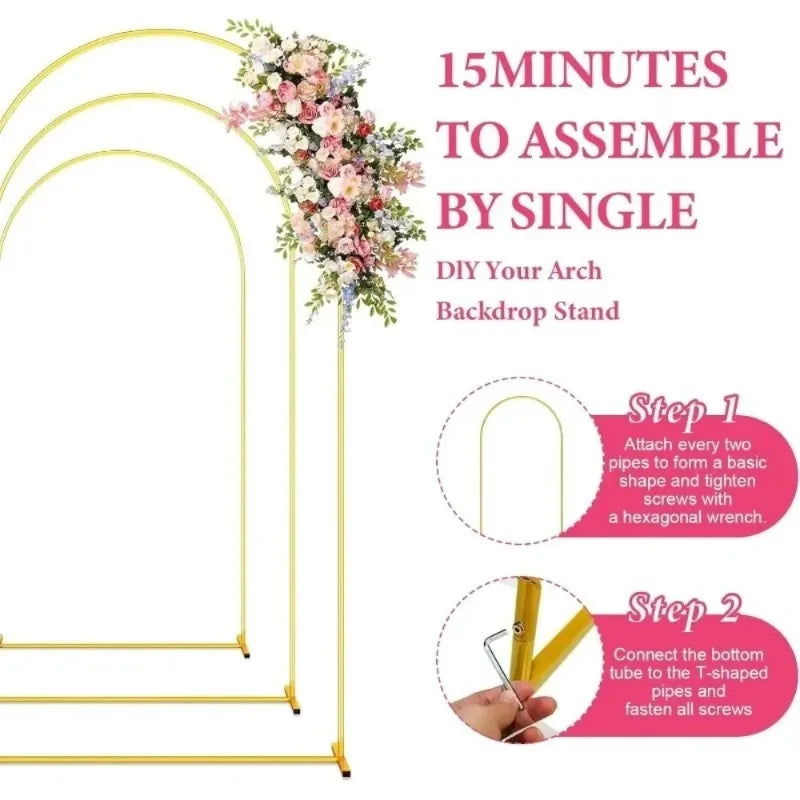 Gold Wedding Arch Stand Event Backdrop Frame