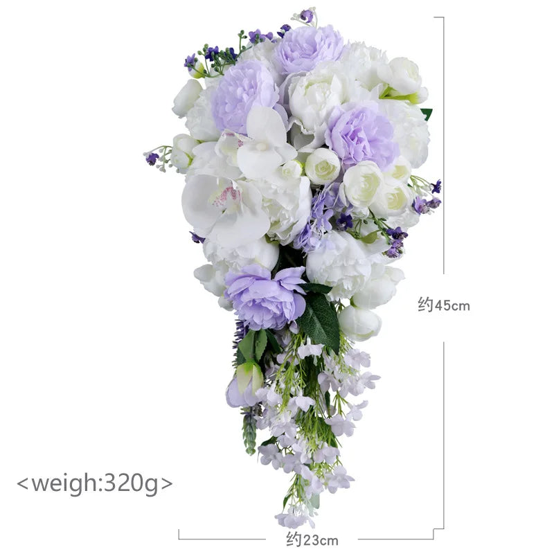 Champagne Waterfall Bridal Bouquet