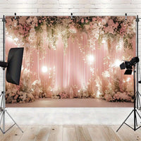 Pink Pink Flower Lantern Wedding - Elegant Photo Wall with White and P
