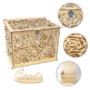 Gold Floral Locking Wedding Card Box