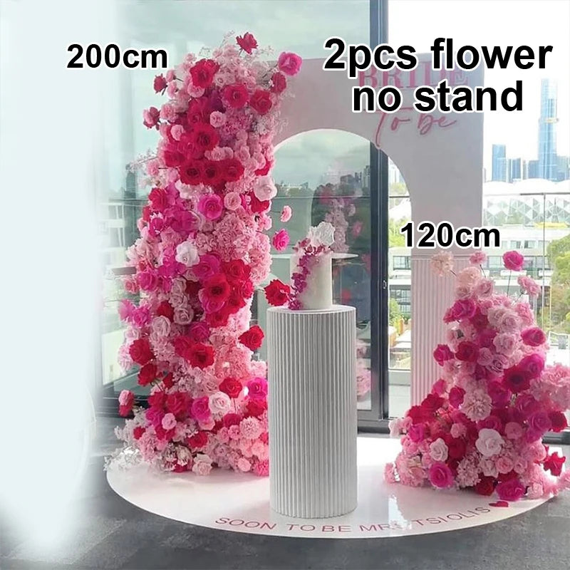 Rose Flower Row Wedding Table Runner Decoration