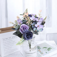 Beautiful Roses Autumn Artificial Flowers Silk Peony Hydrangea Big Bri