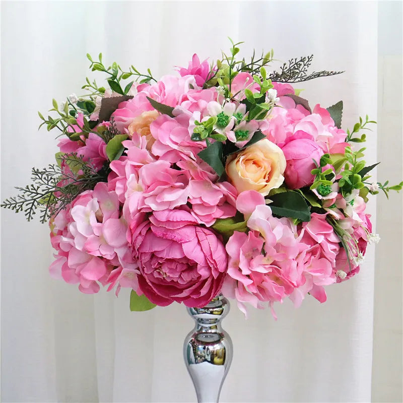 Silk Floral Ball Centerpieces — 35cm, 45cm & 50cm, Multiple Colors and Designs