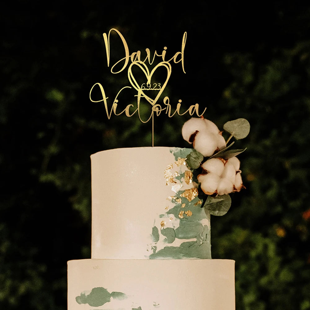 Custom Wedding Cake Topper Acrylic Name Decoration
