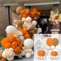 Matte Orange Yellow White Gold Balloons Garland Arche Ballon Wedding Baby Shower 1st First Birthday Party Decoration Kit Globos
