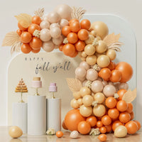 Matte Orange Yellow White Gold Balloons Garland Arche Ballon Wedding Baby Shower 1st First Birthday Party Decoration Kit Globos
