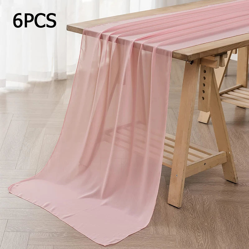 Soft Chiffon Table Runner Elegant Party Decor