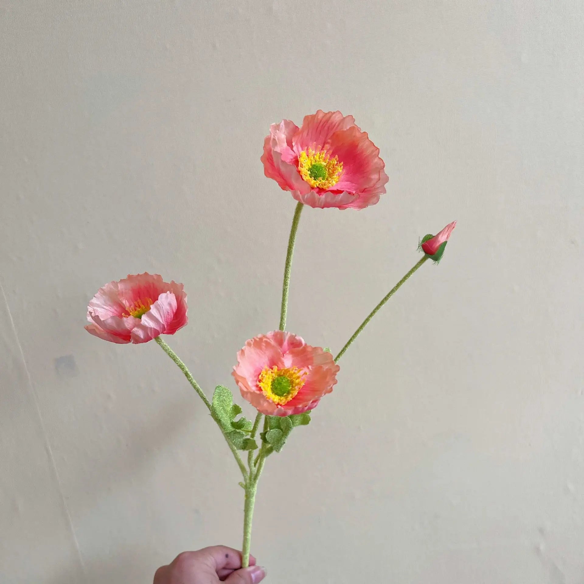 4 Head Artificial Poppy Flowers