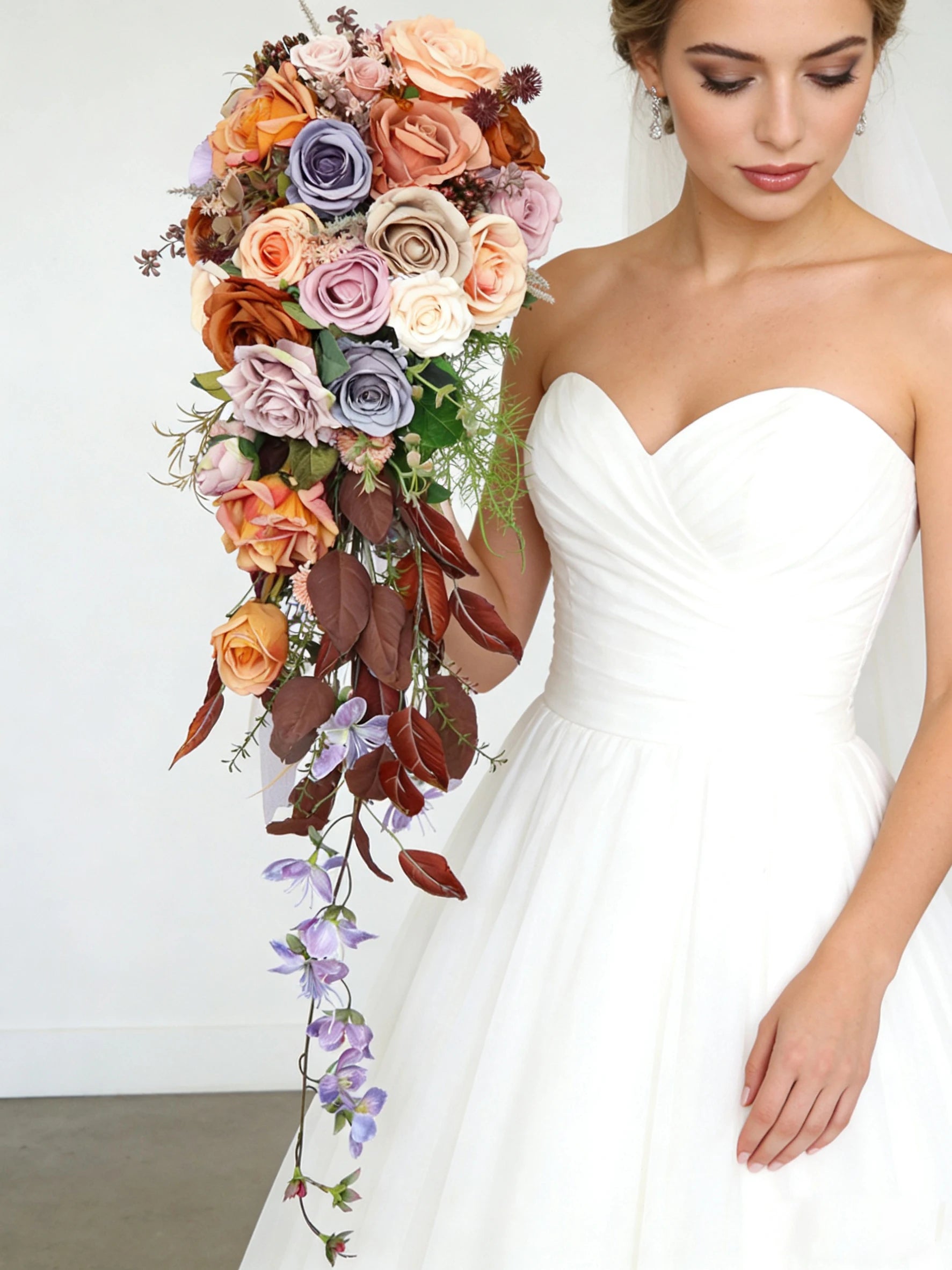Orange Rose Bridal Wedding Bouquet