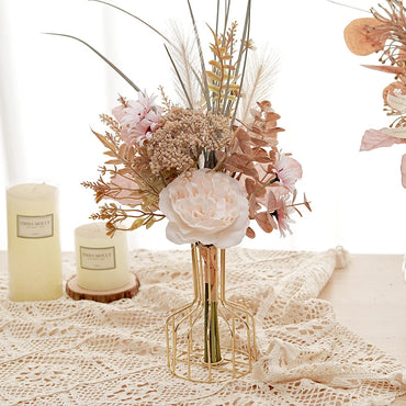 Wedding Decoration Artificial Flowers Rose Peony Pampas Bride Bouquet 