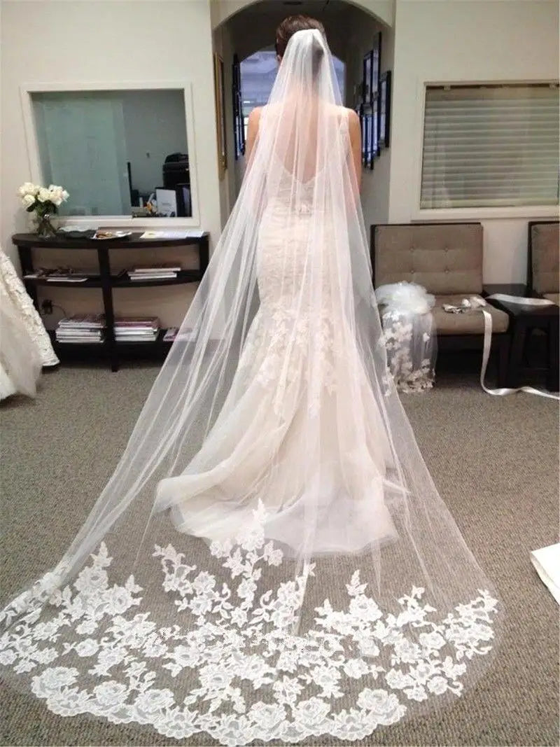 Cathedral Lace Edge Bridal Veil