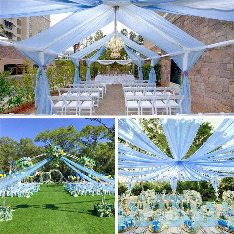 Wedding Arch Drape Roof Ceiling Decor Sheer Chiffon Tulle Curtain Drap
