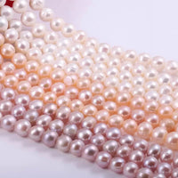 Natural Freshwater Pearls Beaded Non nuclear Round Shaped Beads For Je