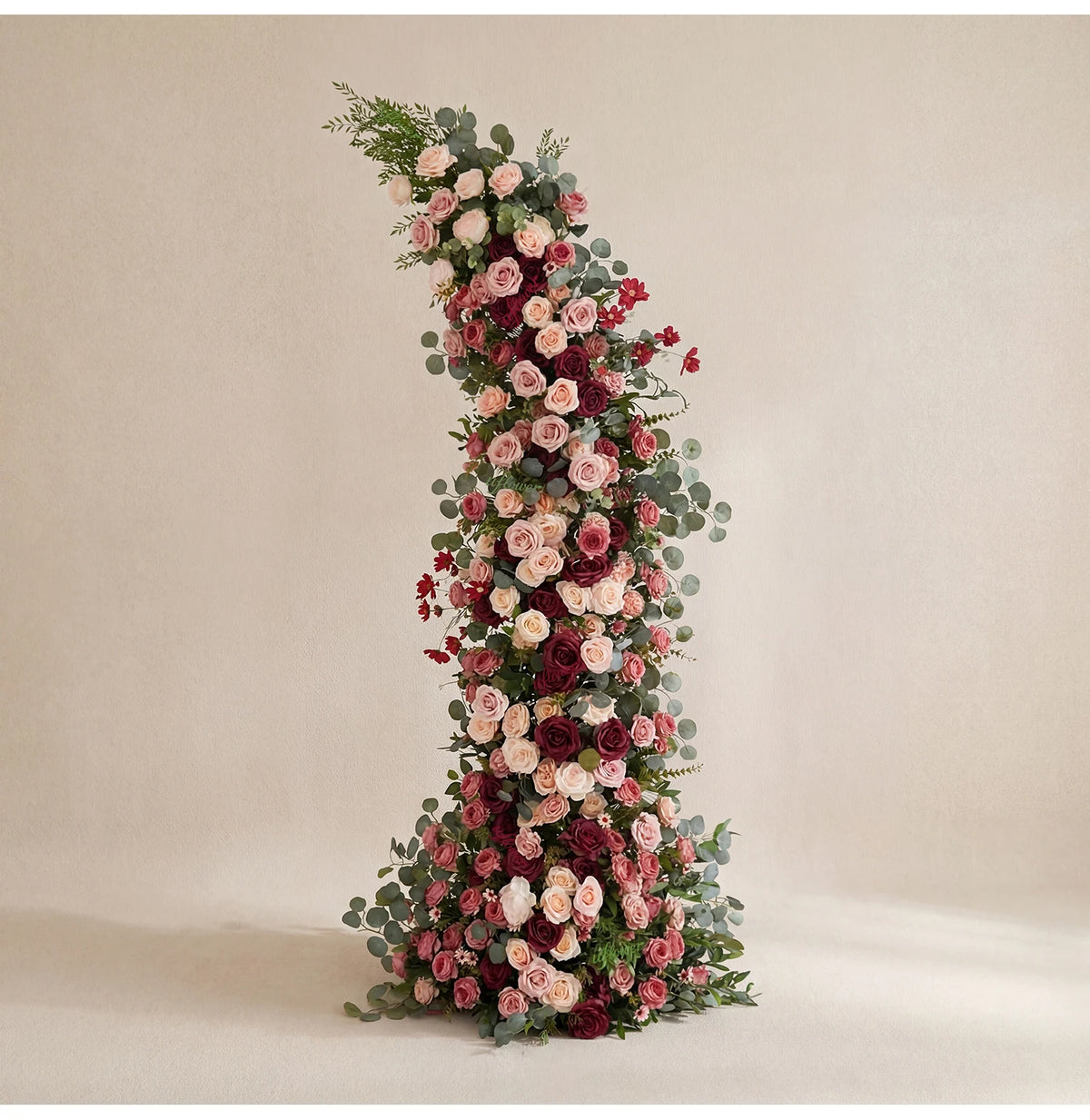 Romantic Rose & Eucalyptus Wedding Arch Floral Arrangement