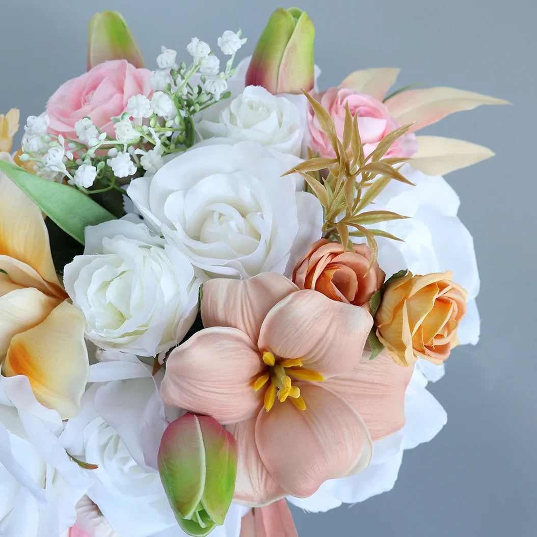 Silk Rose Bridal Flower Bouquet