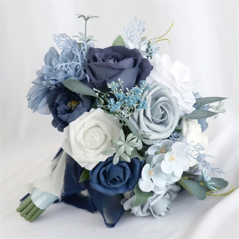 Elegant Silk Rose Bridal Bouquet