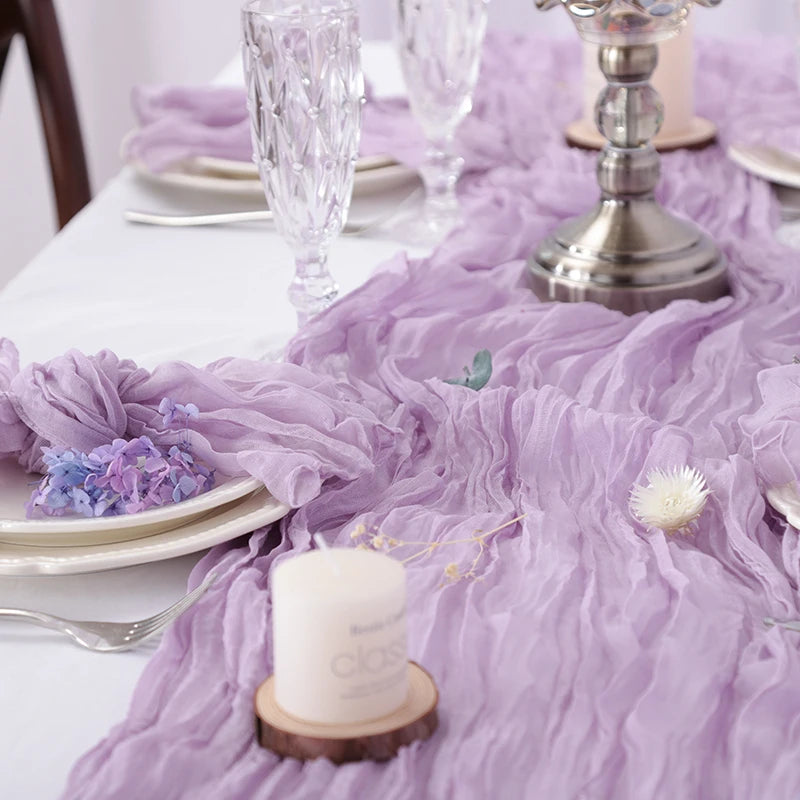 Soft Gauze Rustic Setting Table Runner and Napkin Set