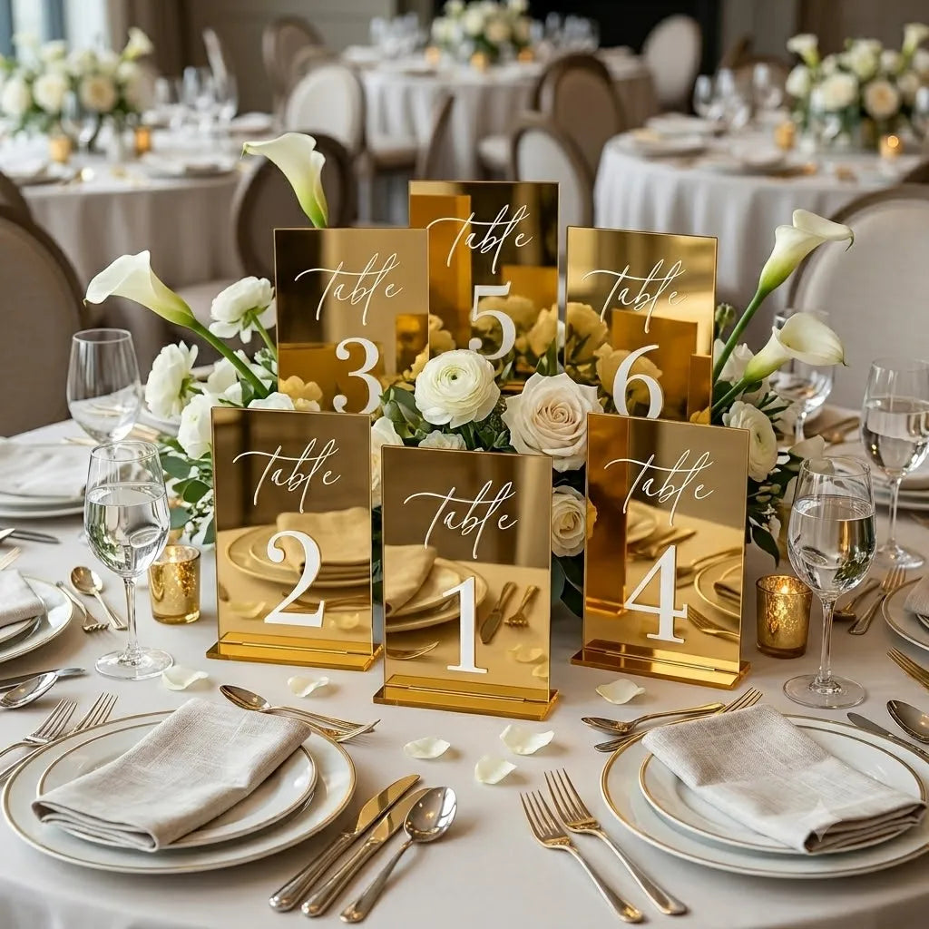 Gold Acrylic Table Numbers